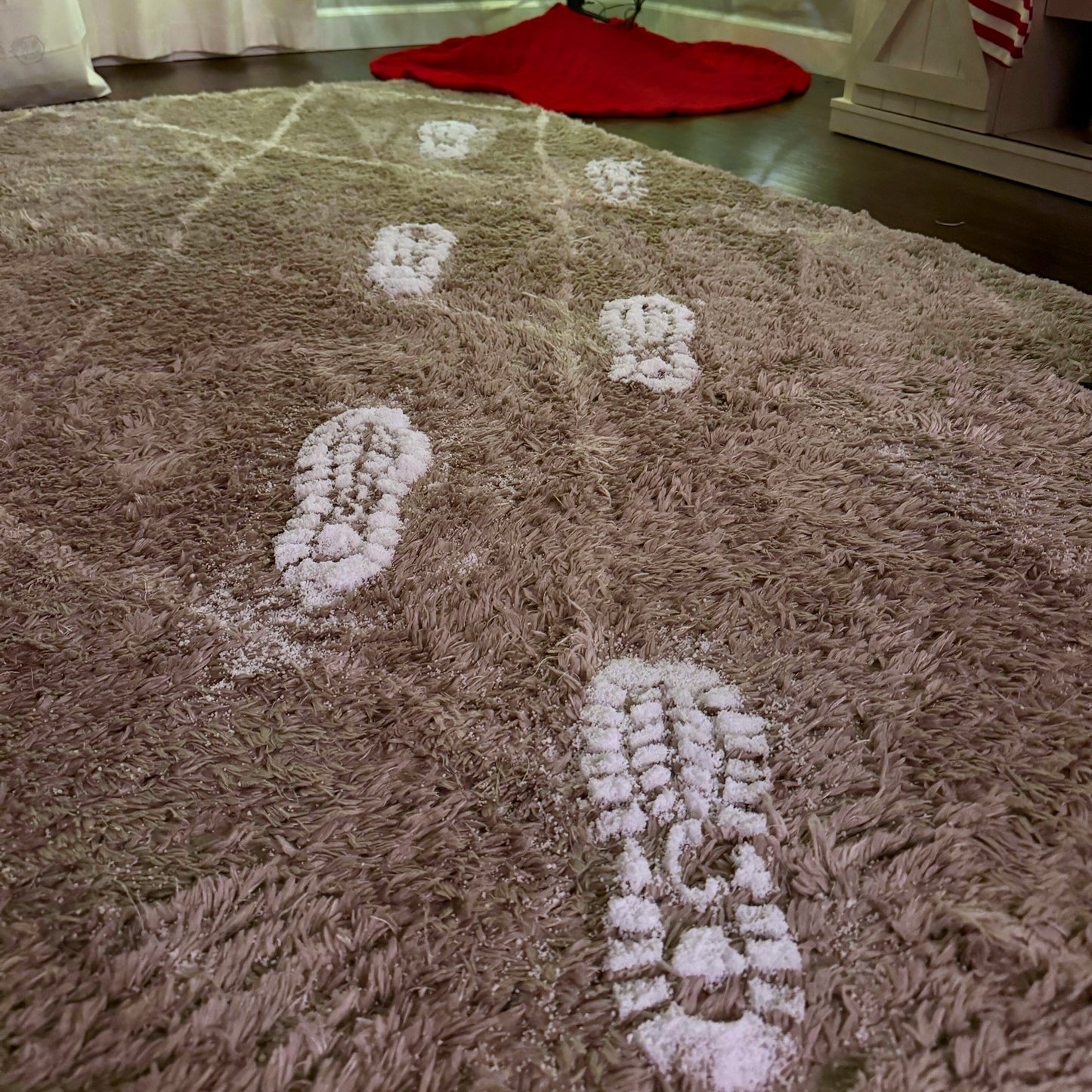 Santa's Footprint Stencils & Snow