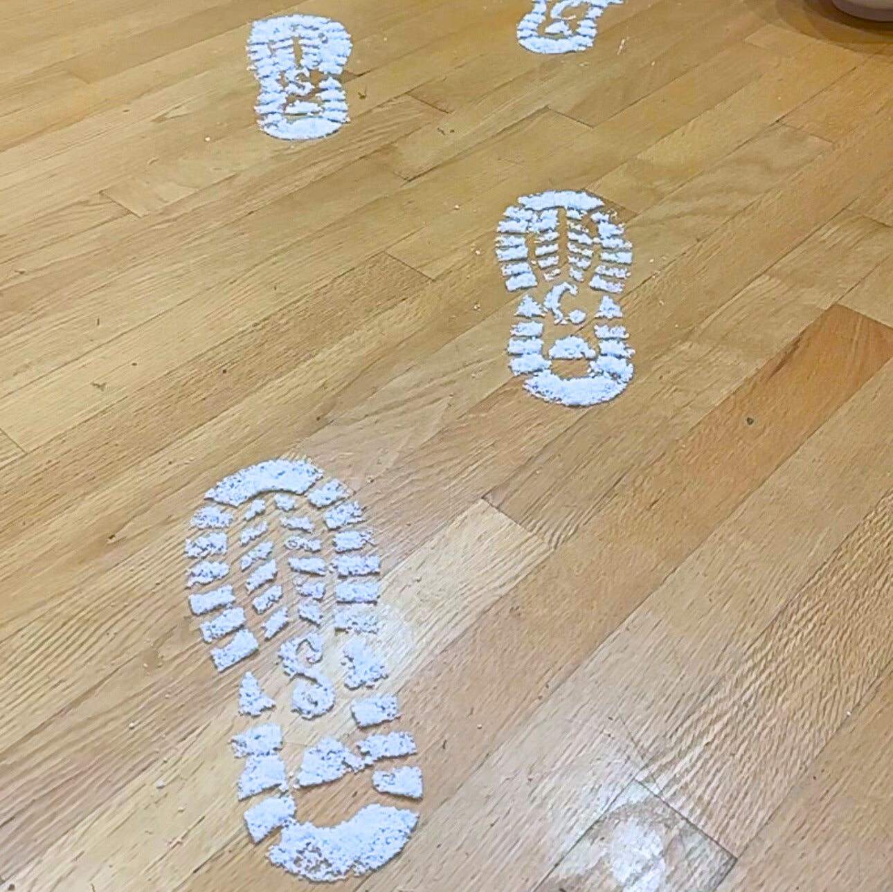 Santa's Footprint Stencils & Snow