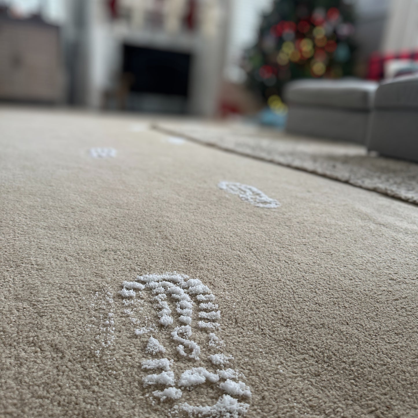 Santa's Footprint Stencils & Snow